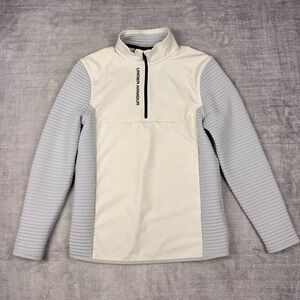 Under Armour Sweatshirt Men's Small Gray‎ Ribbed Jacket Athletic Golf Stretch